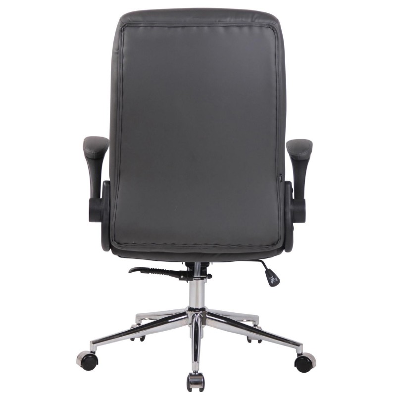 Silla de Oficina FLEXI, Brazos Abatibles, en Piel color Negro