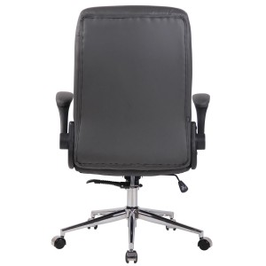 Silla de Oficina FLEXI, Brazos Abatibles, en Piel color Negro