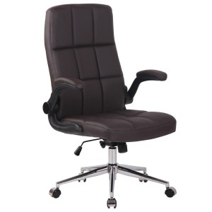 Silla de Oficina FLEXI, Brazos Abatibles, en Piel color Negro