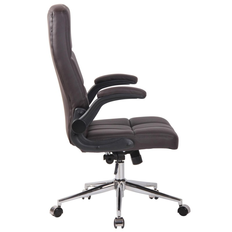 Silla de Oficina FLEXI, Brazos Abatibles, en Piel color Negro