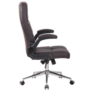 Silla de Oficina FLEXI, Brazos Abatibles, en Piel color Negro