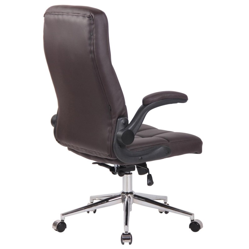 Silla de Oficina FLEXI, Brazos Abatibles, en Piel color Negro