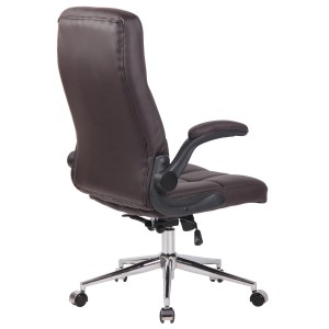 Silla de Oficina FLEXI, Brazos Abatibles, en Piel color Negro