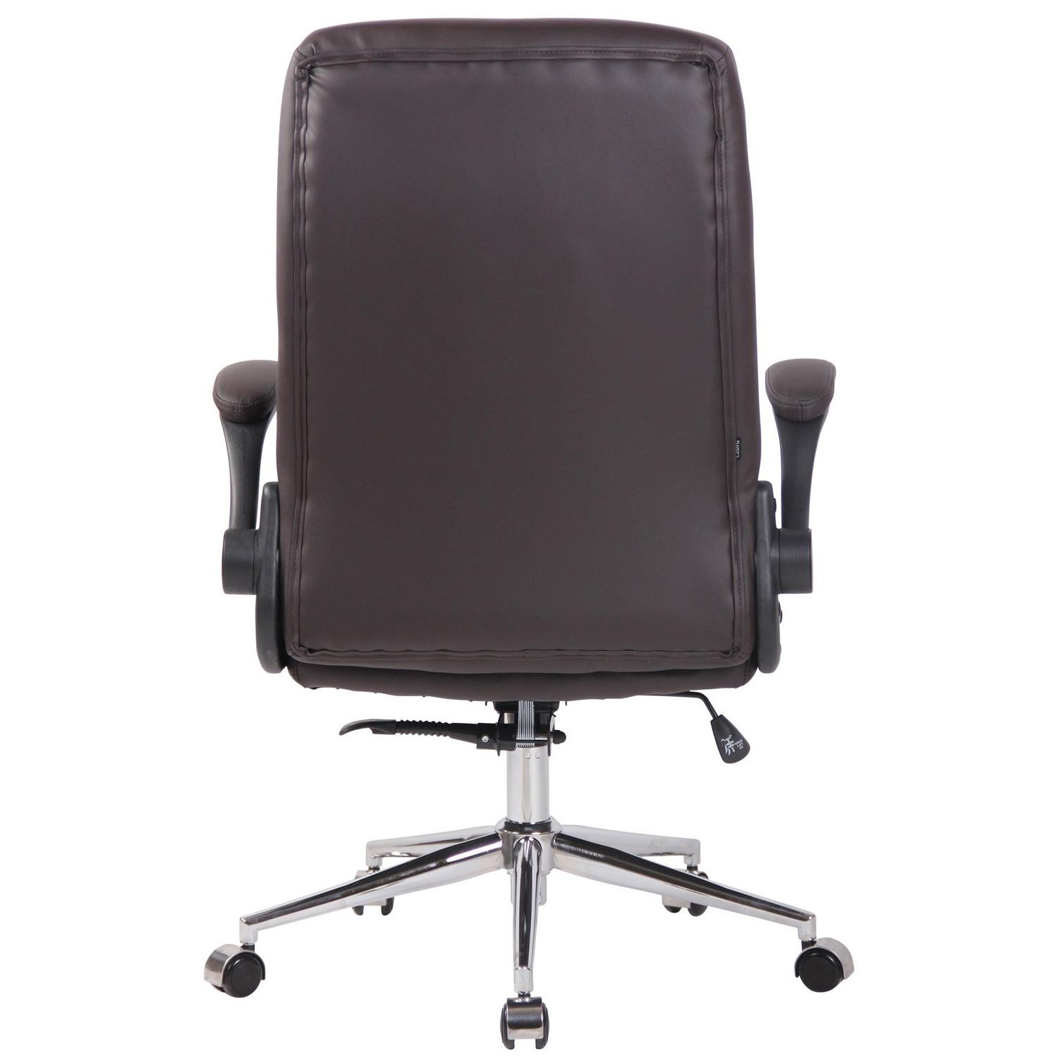 Silla de Oficina FLEXI, Brazos Abatibles, Base Metálica, en Piel color Negro