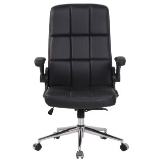 Silla de Oficina FLEXI, Brazos Abatibles, en Piel color Negro 2