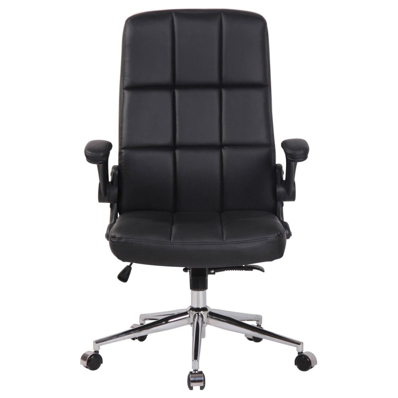 Silla de Oficina FLEXI, Brazos Abatibles, en Piel color Negro
