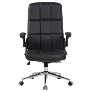 Silla de Oficina FLEXI, Brazos Abatibles, en Piel color Negro