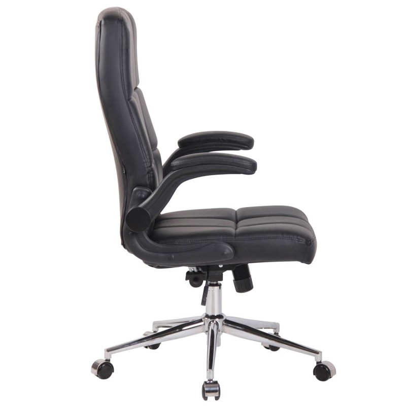 Silla de Oficina FLEXI, Brazos Abatibles, en Piel color Negro