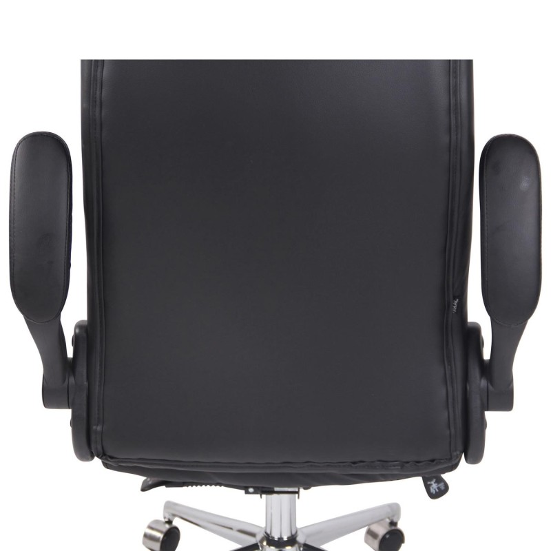Silla de Oficina FLEXI, Brazos Abatibles, en Piel color Negro