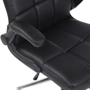 Silla de Oficina FLEXI, Brazos Abatibles, en Piel color Negro