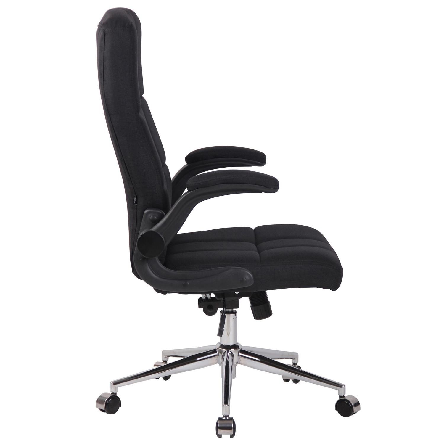Silla de Oficina FLEXI TELA, Brazos Abatibles, Base Metálica, color Negro