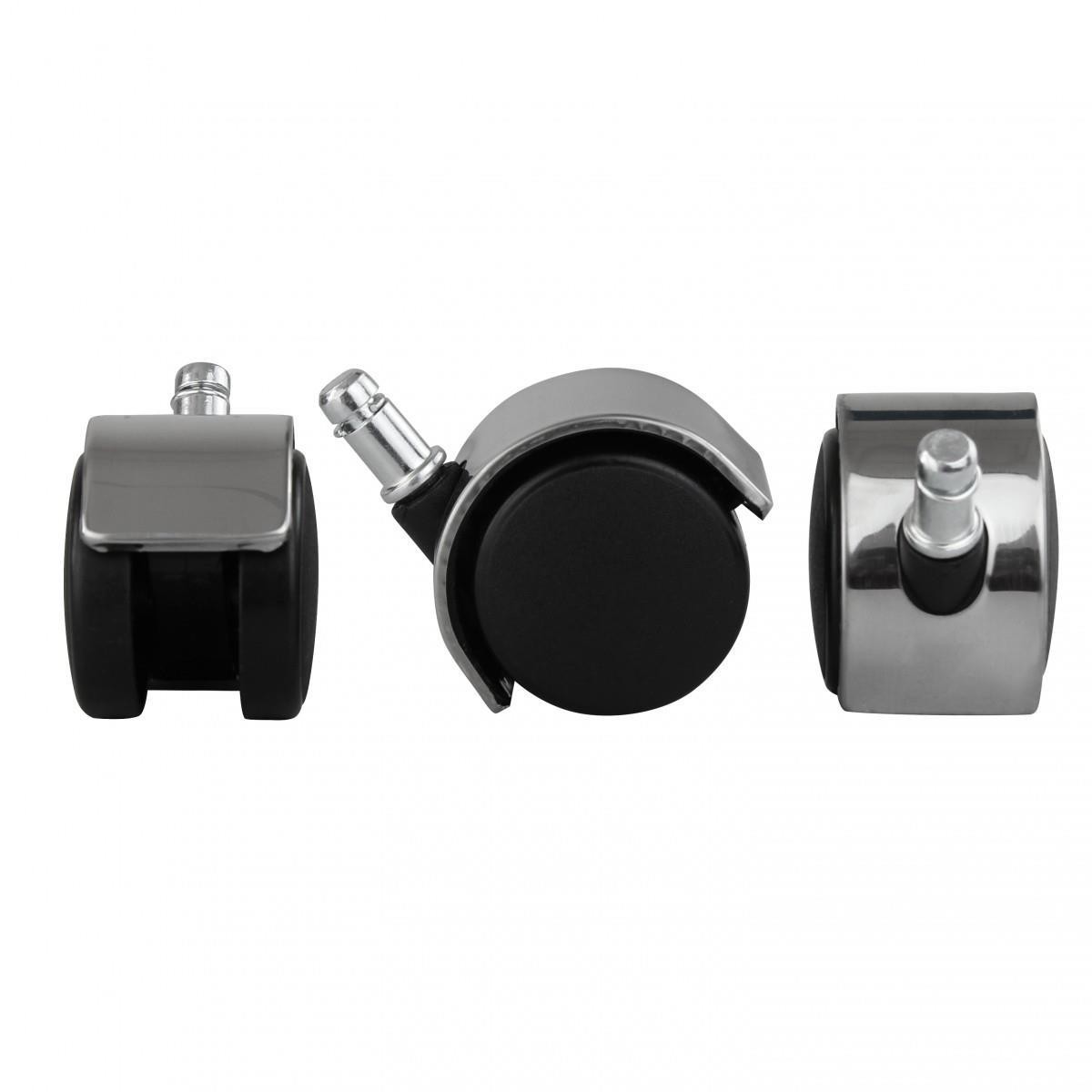 Lote 5 Ruedas 11x50mm, Elegante Diseño Cromado, Aptas Para Suelos Duros