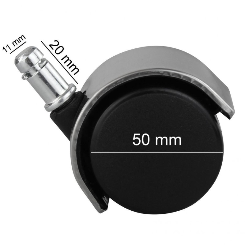 Lote 5 Ruedas, 11x50mm, Elegante Diseño Cromado