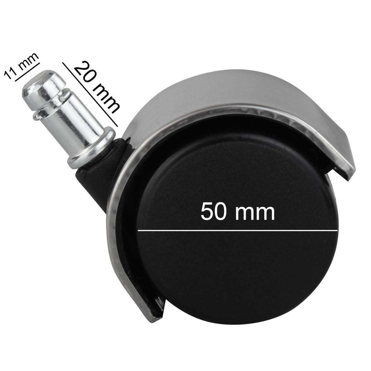 Lote 5 Ruedas 11x50mm, Elegante Diseño Cromado, Aptas Para Suelos Duros