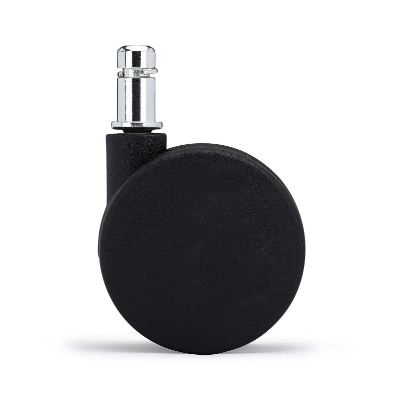 Lote 5 Ruedas para Sillas de Oficina, Eje 11mm, En Negro