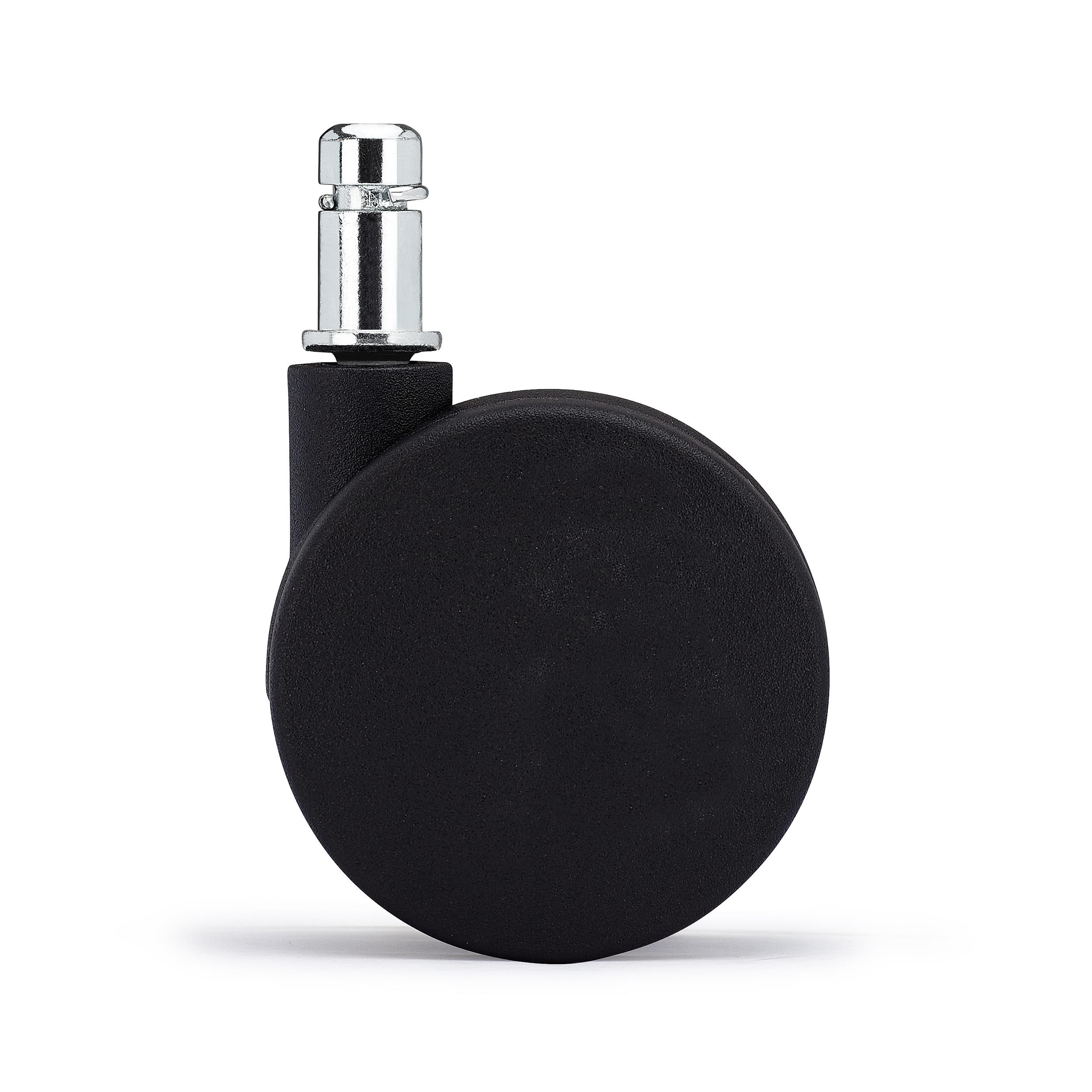 5x Ruedas Sillas Oficina 11x60mm, Diseño Elegante y Minimalista, Resistentes, En Negro