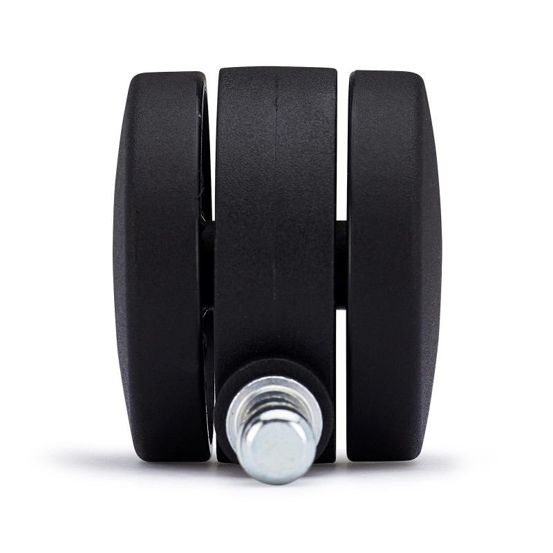 Lote 5 Ruedas para Sillas de Oficina, Eje 11mm, En Negro