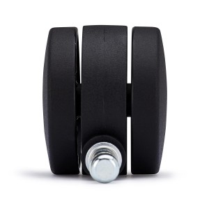 Lote 5 Ruedas para Sillas de Oficina, Eje 11mm, En Negro