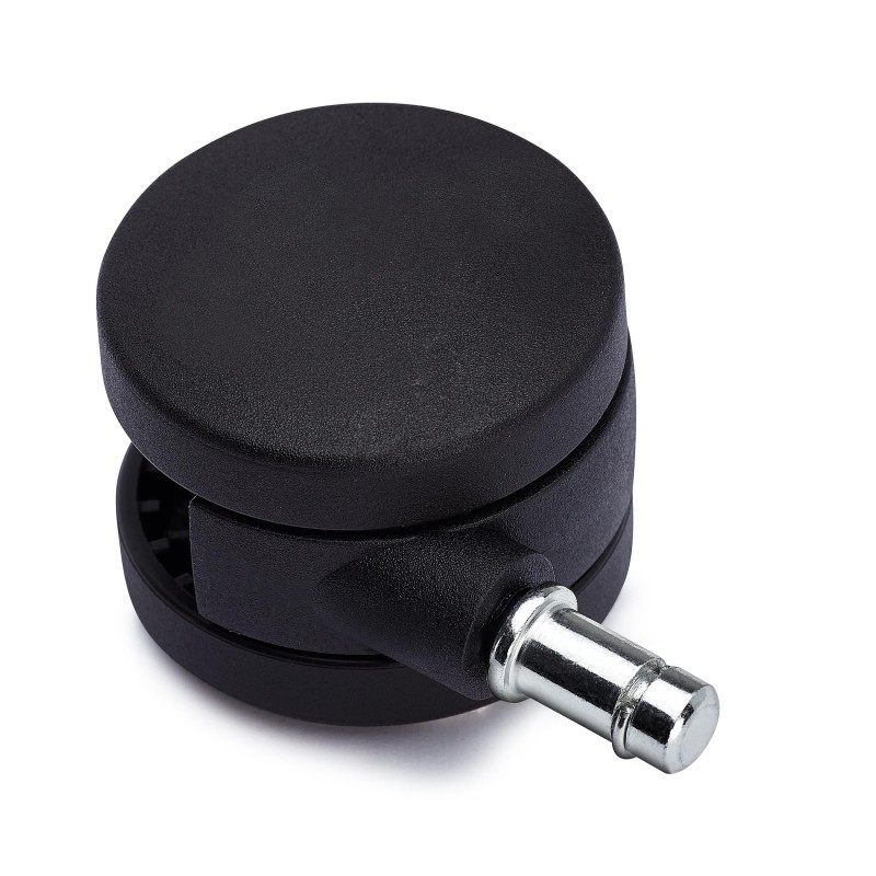 Lote 5 Ruedas para Sillas de Oficina, Eje 11mm, En Negro