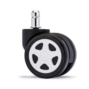 Lote 5 Ruedas para Sillas de Oficina, 11mm, Diseño Gaming, Blanco