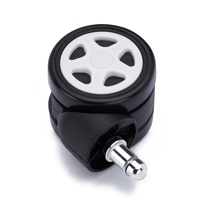 Lote 5 Ruedas para Sillas de Oficina, 11mm, Diseño Gaming, Blanco