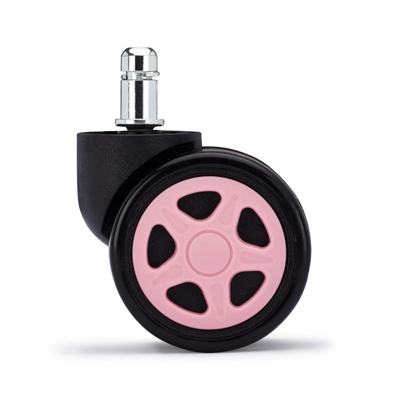 Lote 5 Ruedas para Sillas de Oficina, 11mm, Diseño Gaming, Blanco
