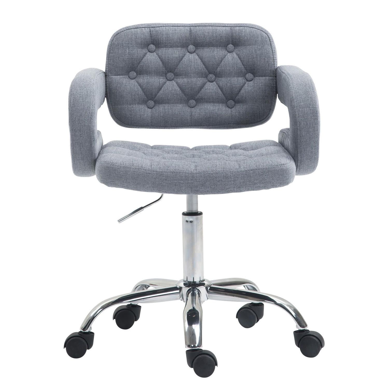 Silla de Oficina SAMSON TELA, Precioso Diseño, Base Metálica, Tapizada en Tela color Negro