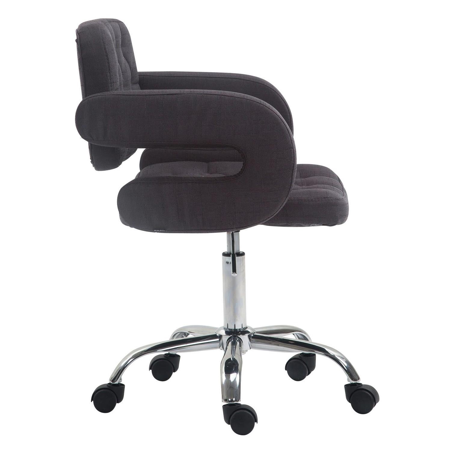Silla de Oficina SAMSON TELA, Precioso Diseño, Base Metálica, Tapizada en Tela color Negro