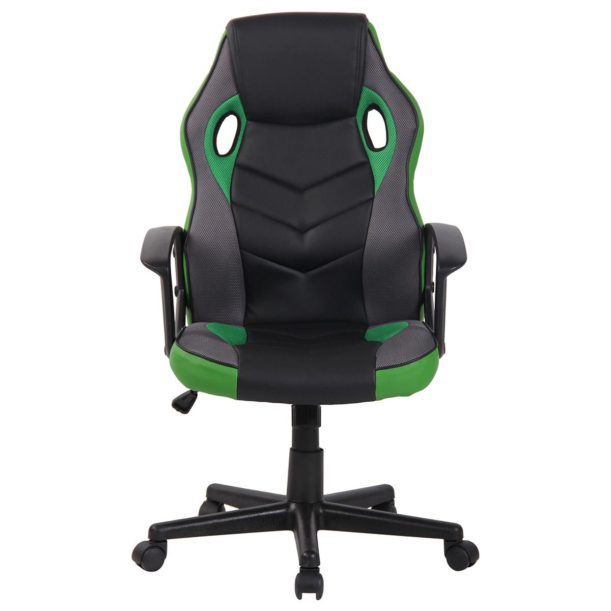 Silla Gaming DELI, Diseño Deportivo, en Malla y Piel, color Negro
