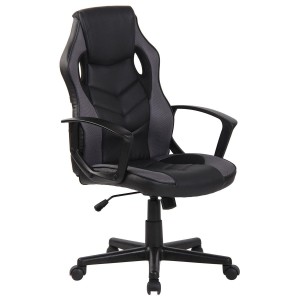 Silla Gaming DELI, en Malla y Piel, color Negro