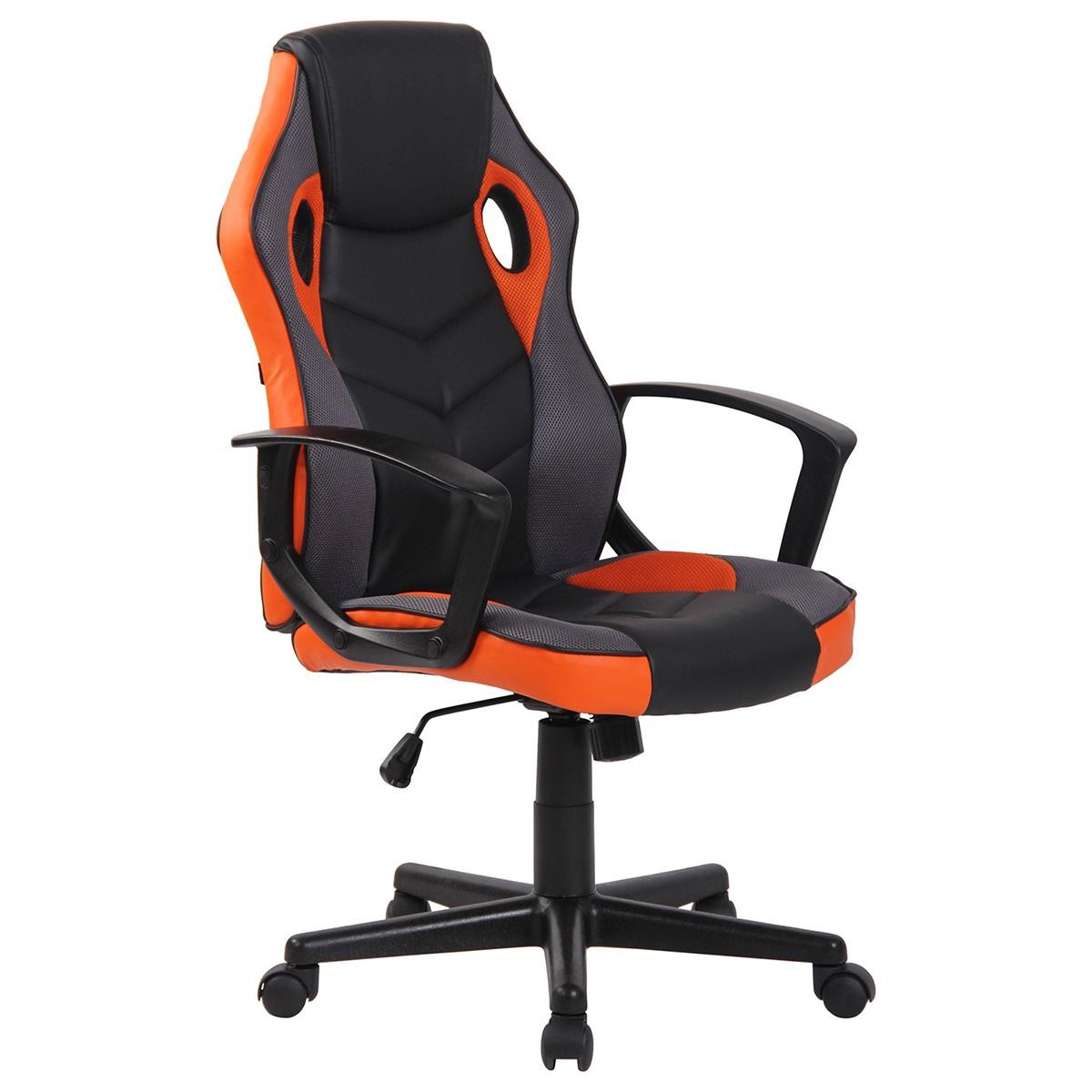 Silla Gaming DELI, Diseño Deportivo, en Malla y Piel, color Negro