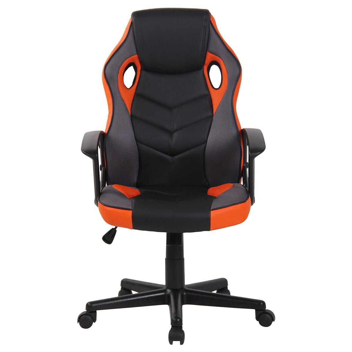 Silla Gaming DELI, Diseño Deportivo, en Malla y Piel, color Negro
