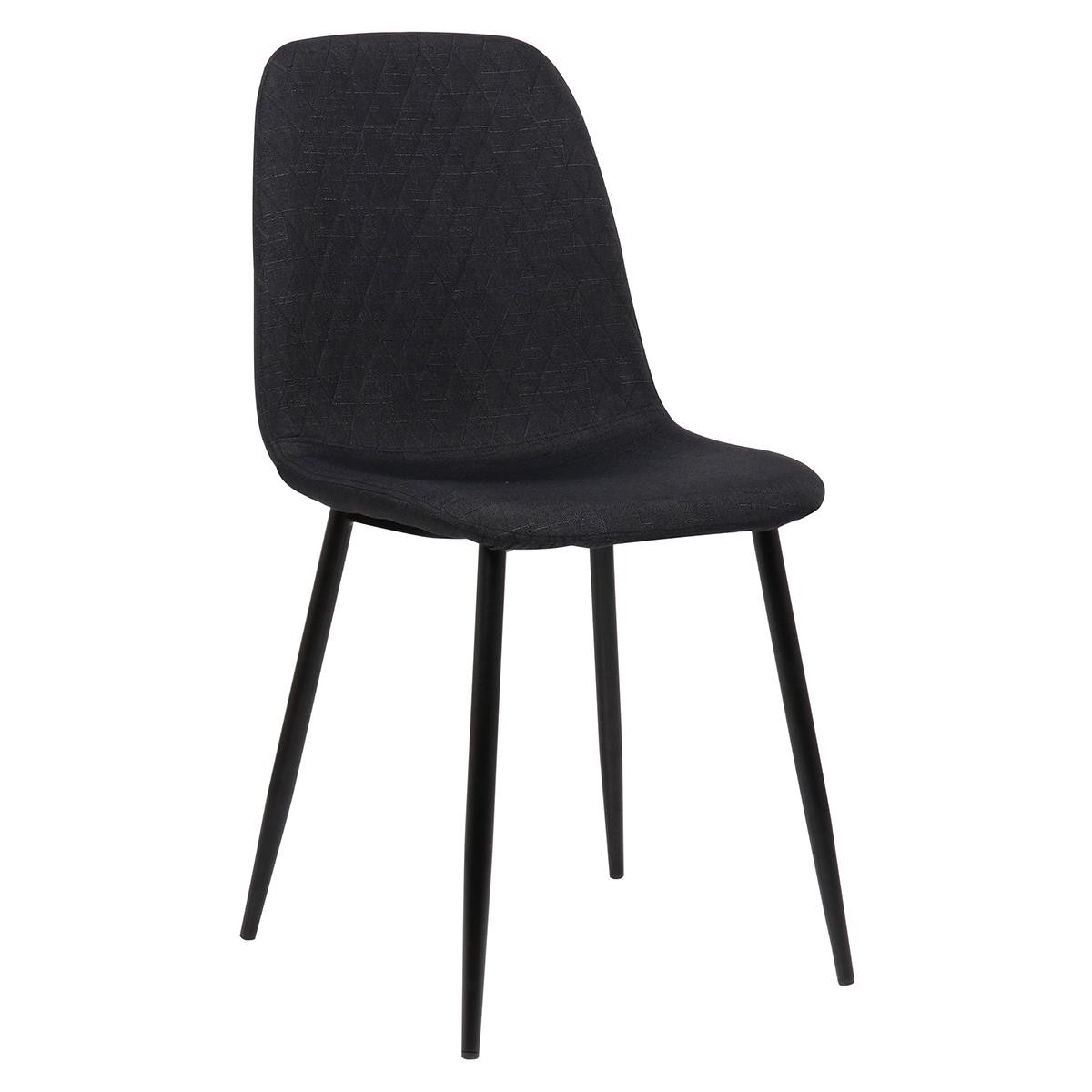 Silla de Confidente DOGMA, Robusta Estructura Metálica, en Tela color Negro