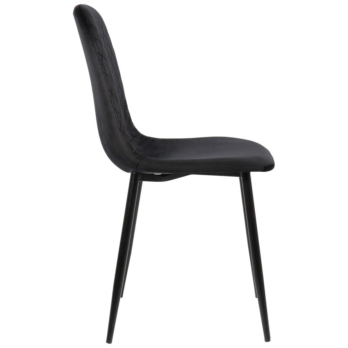 Silla de Confidente DOGMA, Robusta Estructura Metálica, en Terciopelo color Negro