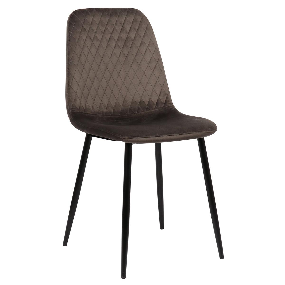 Silla de Confidente DOGMA, Robusta Estructura Metálica, en Terciopelo color Negro