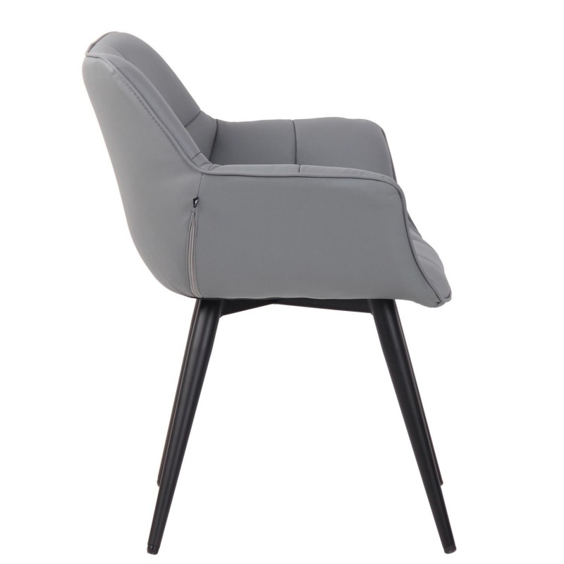 Silla de Confidente TESLA en Piel color Negro