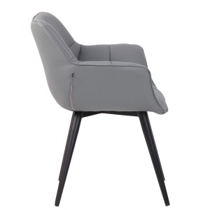 Silla de Confidente TESLA en Piel color Negro