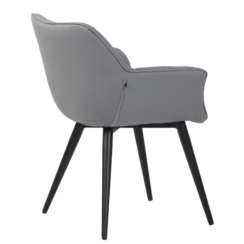 Silla de Confidente TESLA en Piel color Negro