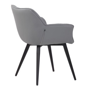 Silla de Confidente TESLA en Piel color Negro