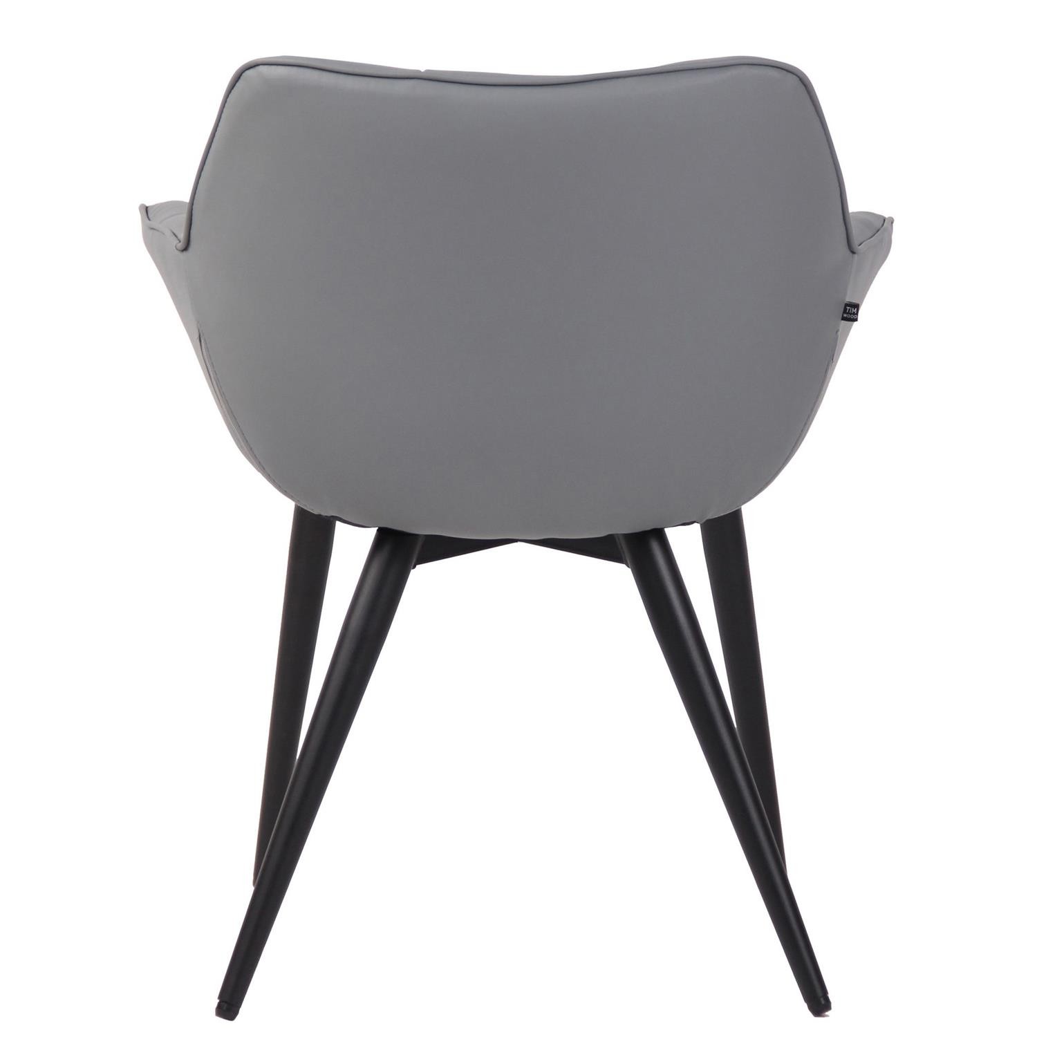 Silla de Confidente TESLA, Estructura Metálica, Grueso Acolchado, en Piel color Negro