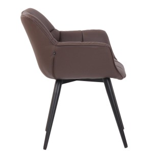 Silla de Confidente TESLA en Piel color Negro