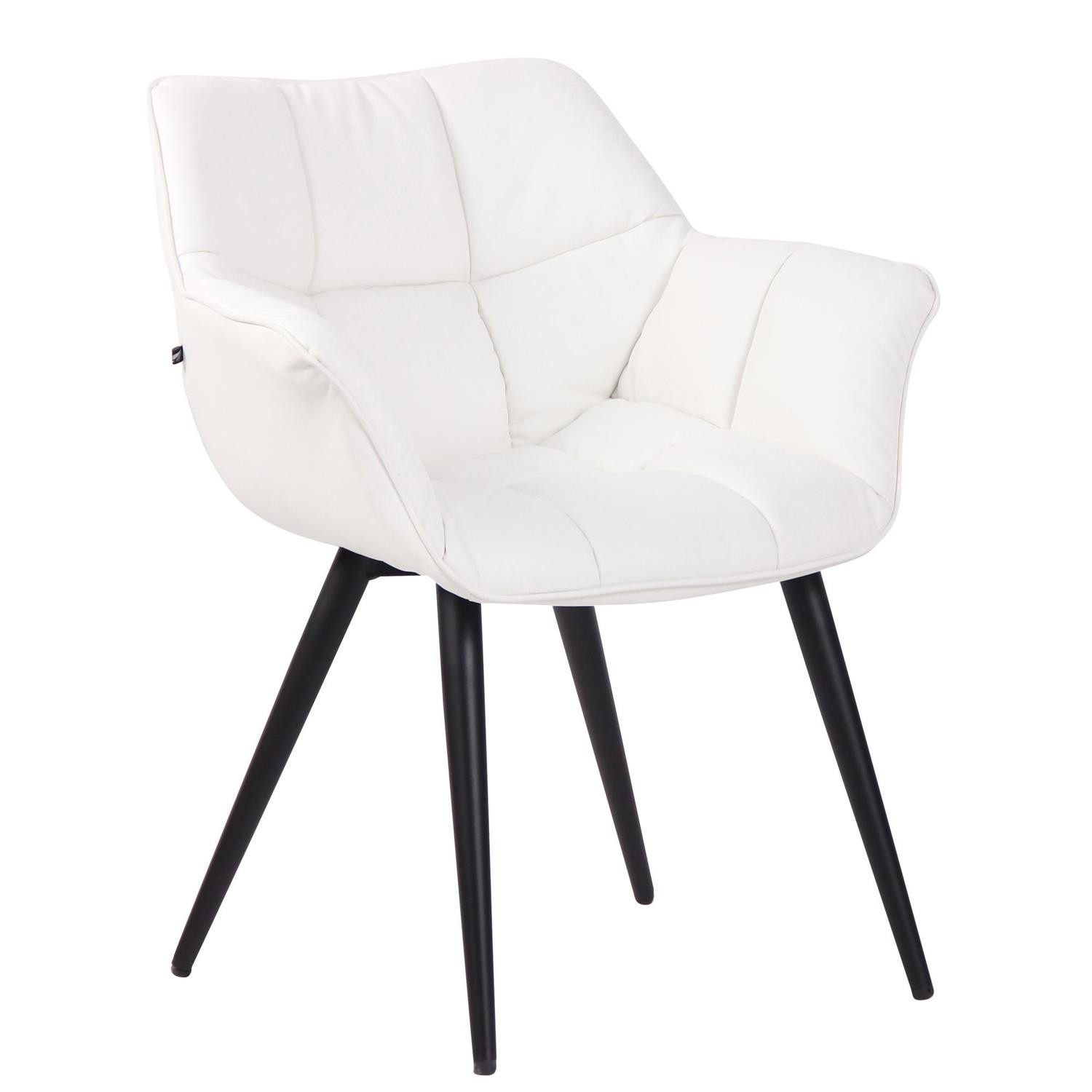 Silla de Confidente TESLA, Estructura Metálica, Grueso Acolchado, en Piel color Negro