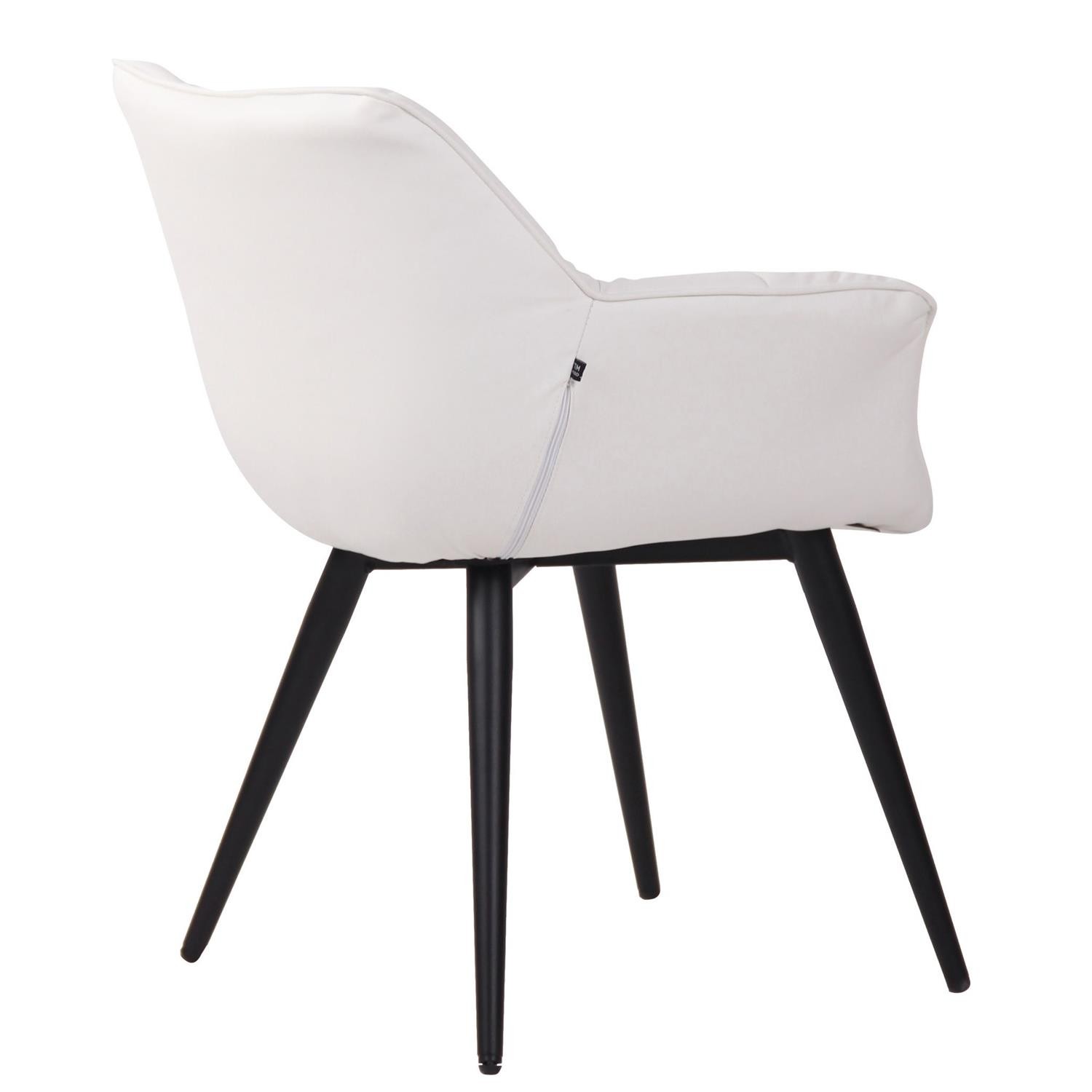 Silla de Confidente TESLA, Estructura Metálica, Grueso Acolchado, en Piel color Negro