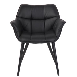 Silla de Confidente TESLA en Piel color Negro 2