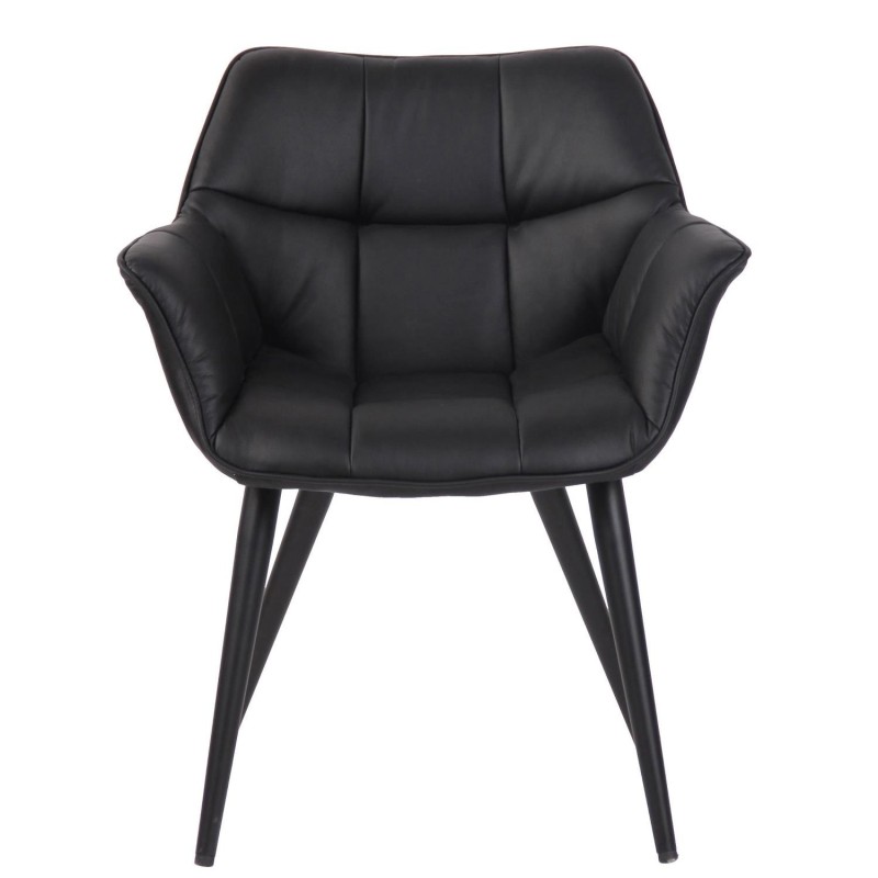 Silla de Confidente TESLA en Piel color Negro