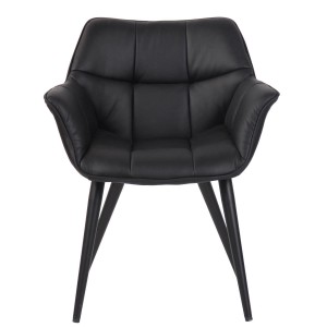 Silla de Confidente TESLA en Piel color Negro