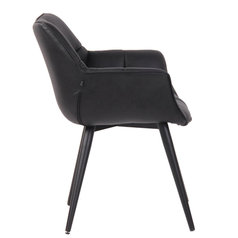 Silla de Confidente TESLA en Piel color Negro
