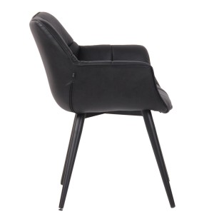 Silla de Confidente TESLA en Piel color Negro