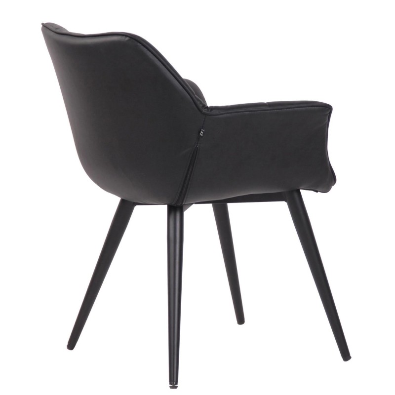 Silla de Confidente TESLA en Piel color Negro