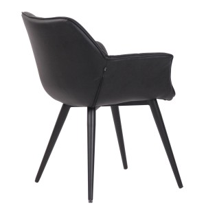 Silla de Confidente TESLA en Piel color Negro